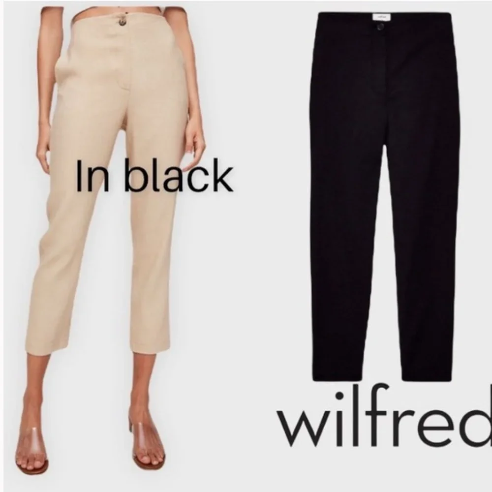 Aritzia Wilfred High Waist Cherice Linen Blend Dress Pants